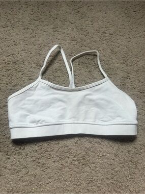 Lululemon White  Soft Cotton Bralette Size 8 pre-owned  – Racerback Comfort